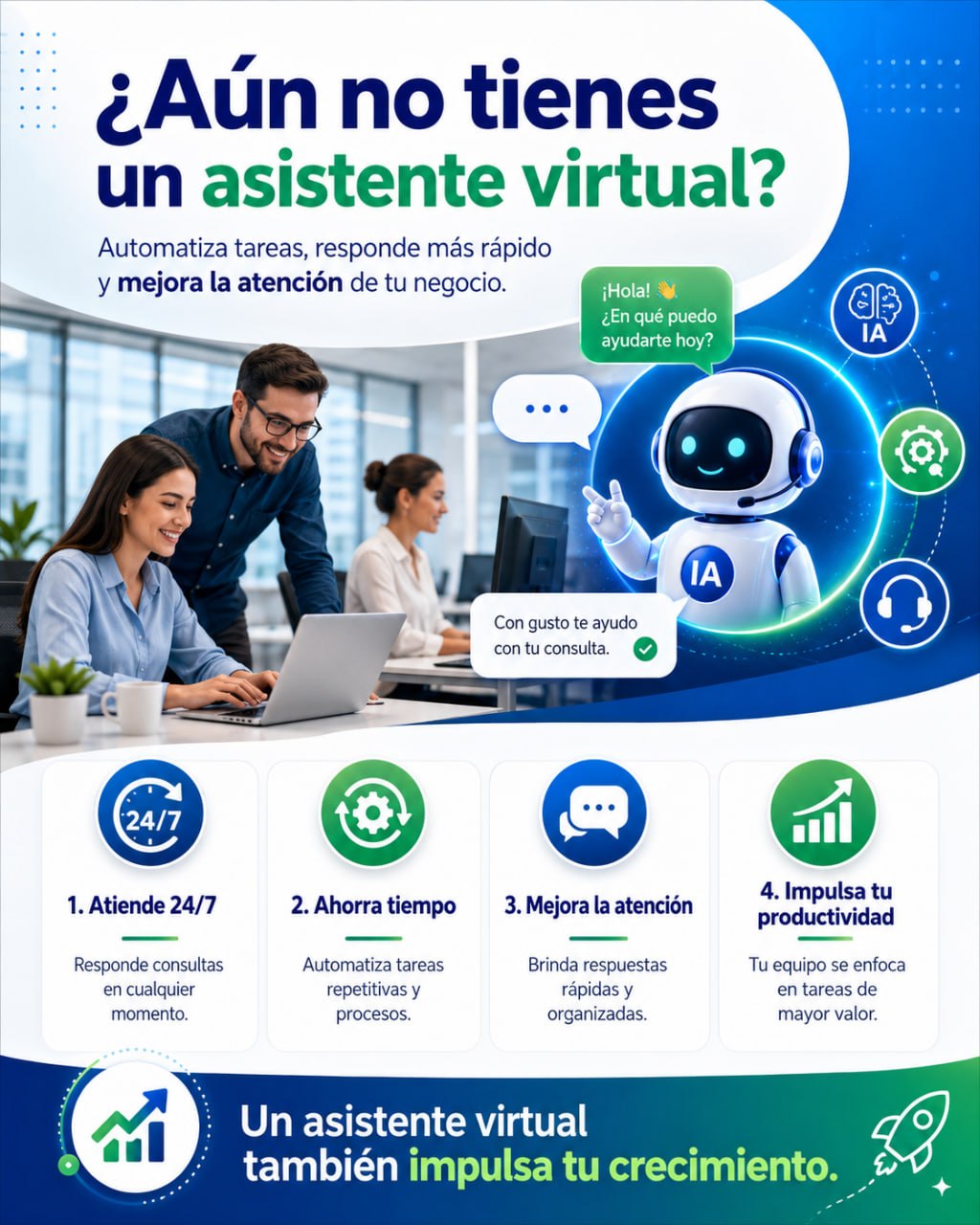 Asistente IA en oficina